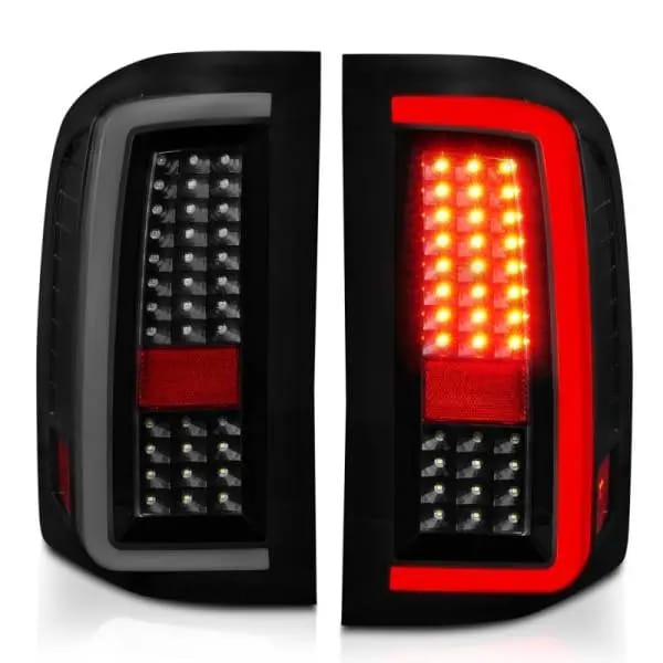 ANZO 2007-2013 Chevrolet Silverado1500/ 2500/ 3500 LED Tail Lights w/ Light Bar Black Housing Smoke thumbnail 7