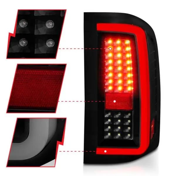 ANZO 2007-2013 Chevrolet Silverado1500/ 2500/ 3500 LED Tail Lights w/ Light Bar Black Housing Smoke thumbnail 10
