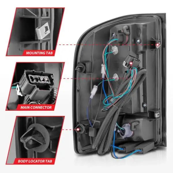 ANZO 2007-2013 Chevrolet Silverado1500/ 2500/ 3500 LED Tail Lights w/ Light Bar Black Housing Smoke thumbnail 12