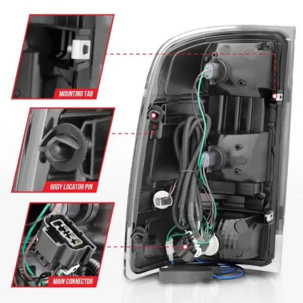 ANZO 2007-2013 GMC Sierra LED Tail Lights w/ Light Bar Black Housing Smoke Lens thumbnail 8
