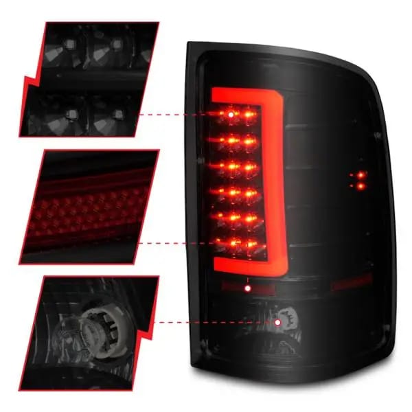 ANZO 2007-2013 GMC Sierra LED Tail Lights w/ Light Bar Black Housing Smoke Lens thumbnail 10