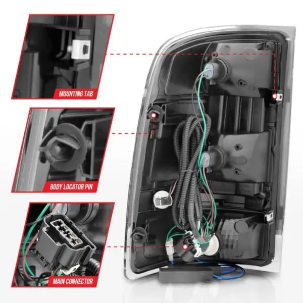 ANZO 2007-2013 GMC Sierra LED Tail Lights w/ Light Bar Black Housing Smoke Lens thumbnail 12