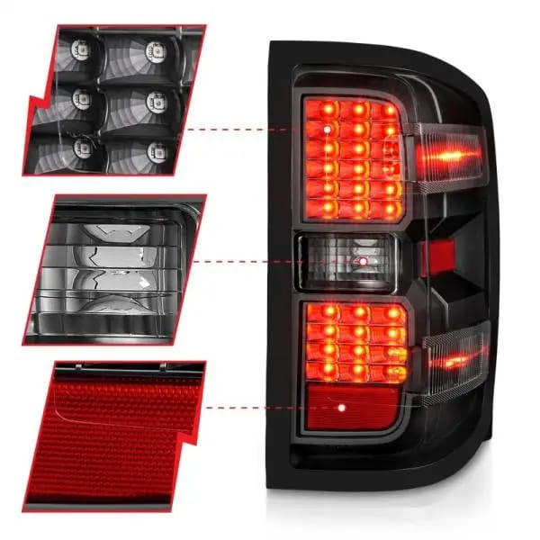 ANZO 15-19 Chevy Silverado 2500HD/3500HD (Factory Halogen Only) LED Tail Lights Black w/Clear Lens thumbnail 4