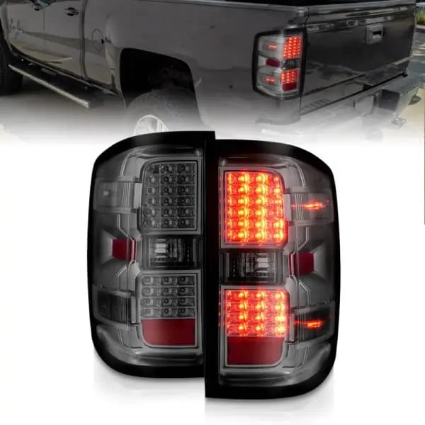 ANZO 15-19 Chevy Silverado 2500HD/3500HD (Factory Halogen Only) LED Tail Lights Smoke w/Clear Lens thumbnail 2