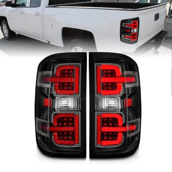 ANZO 15-19 Chevy Silverado 2500HD/3500HD (Halgn Only) LED Tail Lights w/Black Light Bar & Clear Lens thumbnail 2