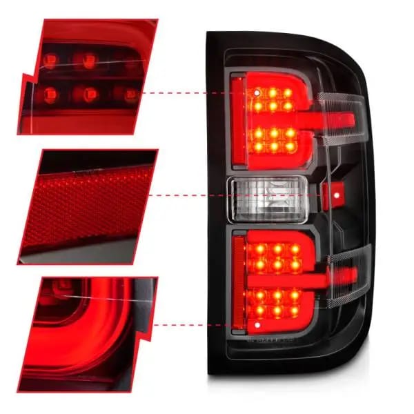 ANZO 15-19 Chevy Silverado 2500HD/3500HD (Halgn Only) LED Tail Lights w/Black Light Bar & Clear Lens thumbnail 10