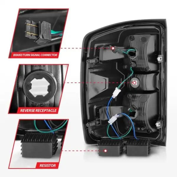 ANZO 15-19 Chevy Silverado 2500HD/3500HD (Halgn Only) LED Tail Lights w/Smoke Light Bar & Clear Lens thumbnail 5