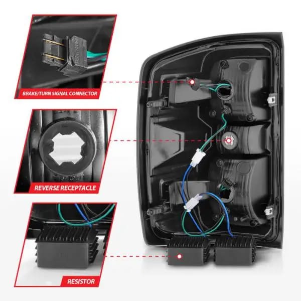 ANZO 15-19 Chevy Silverado 2500HD/3500HD (Halgn Only) LED Tail Lights w/Smoke Light Bar & Clear Lens thumbnail 11