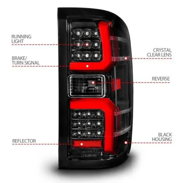 ANZO 15-19 Chevrolet Silverado 2500 HD/3500 HD LED Taillight w/ Sequential Black Housing/Clear Lens thumbnail 5