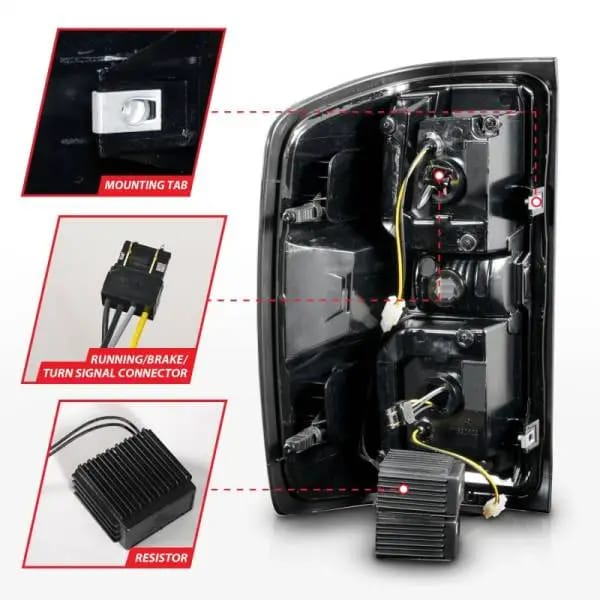 ANZO 15-19 Chevrolet Silverado 2500 HD/3500 HD LED Taillight w/ Sequential Black Housing/Clear Lens thumbnail 6