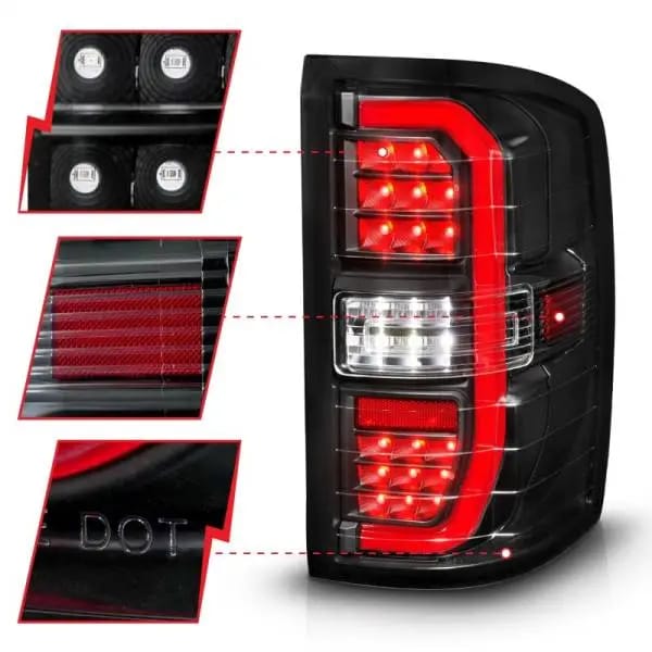 ANZO 14-18 GMC Sierra 1500 Full LED Taillights Black Housing Clear Lens (w/C Light Bars) thumbnail 4