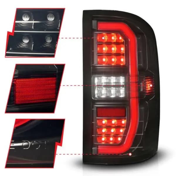 ANZO 14-18 GMC Sierra 1500 Full LED Taillights Black Housing Smoke Lens (w/C Light Bars) thumbnail 9