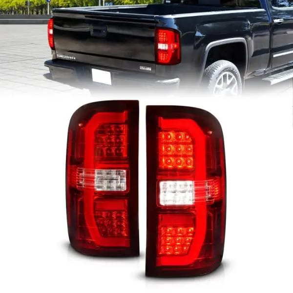 ANZO 14-18 GMC Sierra 1500 LED Taillights Red/Clear thumbnail 2