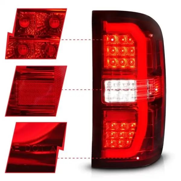 ANZO 14-18 GMC Sierra 1500 LED Taillights Red/Clear thumbnail 4