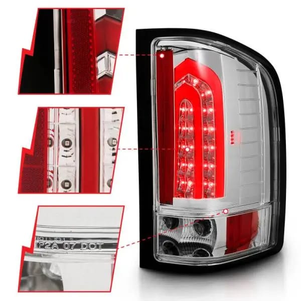 ANZO 2007-2013 Chevrolet Silverado 1500 LED Taillights Chrome thumbnail 3
