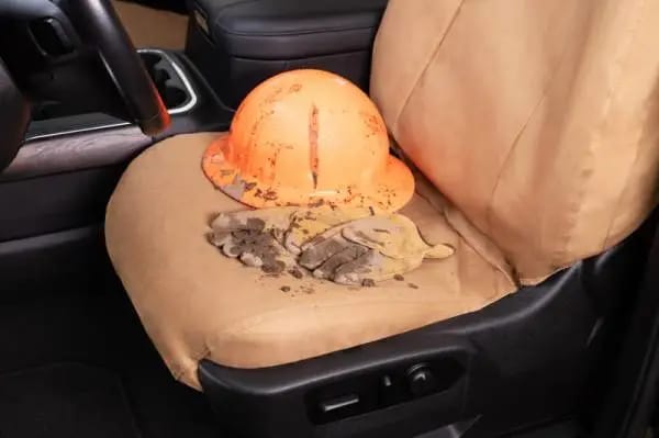 Covercraft 11-16 Ford F-250/ Polycotton SeatSaver Custom Second Row Seat Covers - Tan thumbnail 6