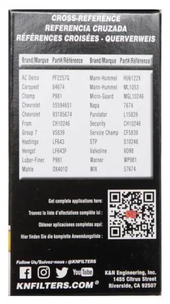 K&N Performance Oil Filter for 09-19 GM 1.4L / 1.6L / 1.8L w/ Hengst Filter Housing thumbnail 8