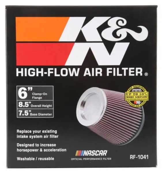 K&N Round Tapered Universal Air Filter 6 inch Flange 7 1/2 inch Base 5 inch Top 7 1/2 inch Height thumbnail 11