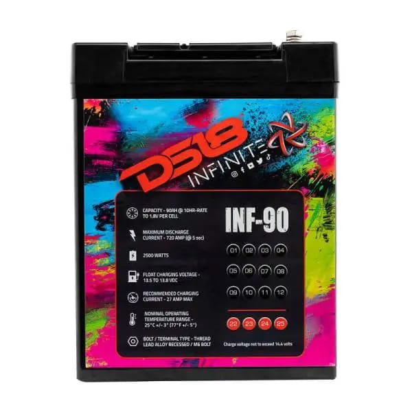 DS18 2500 Watts 90 AH Infinite AGM Power Cell Battery thumbnail 3