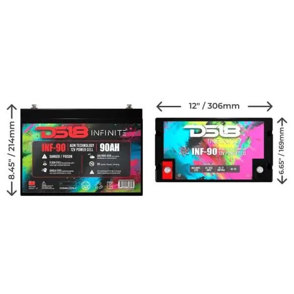 DS18 2500 Watts 90 AH Infinite AGM Power Cell Battery thumbnail 5