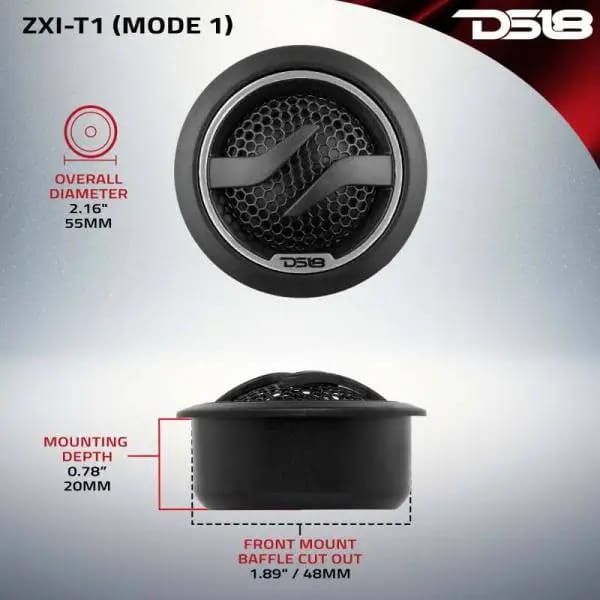 DS18 1.7in Dome Tweeter Neodymium 50 Watts RMS 1in Pei Vc 4 ohm thumbnail 8