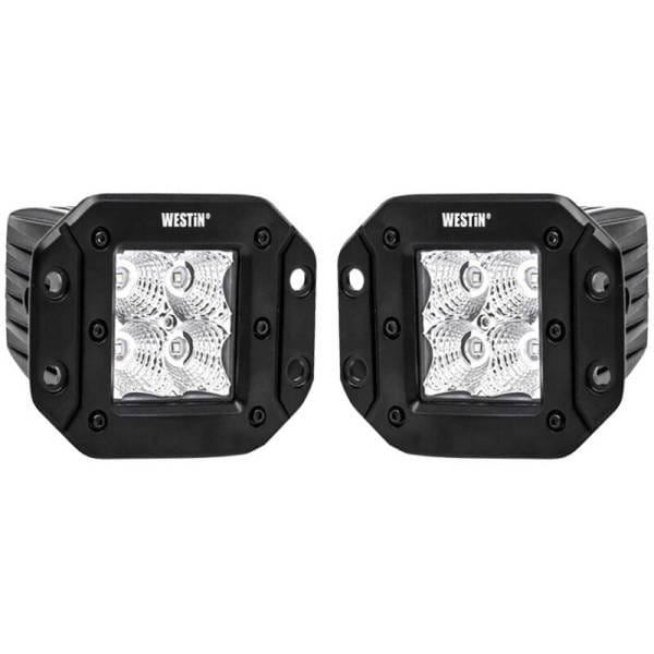 Westin FM4Q 3W Osram w/mounting hardware and pigtail connectors (set of 2) - Black