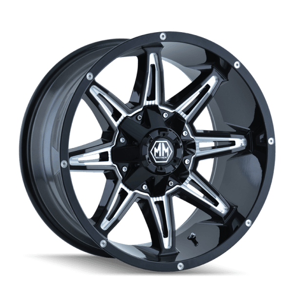 Mayhem 8090 Rampage 20x10 / 6x135 BP / -20mm Offset / 106mm Hub Black w/ Milled Spokes Wheel