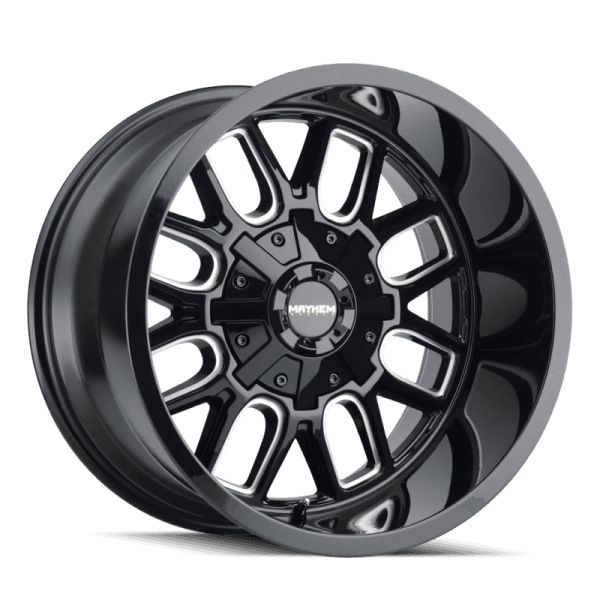 Mayhem 8107 Cogent 20x10 / 5x127 BP / -19mm Offset / 87.1mm Hub Black w/ Milled Spokes Wheel
