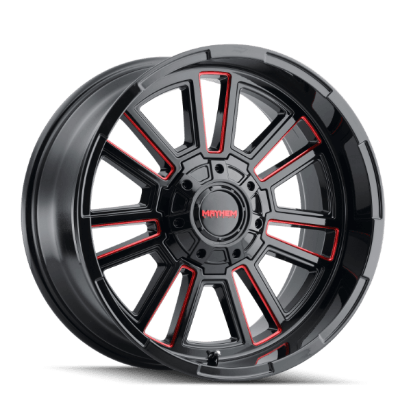 Mayhem 8115 Apollo 20x10 / 8x170 BP / -19mm Offset / 125.2mm Hub Black w/ Prism Red Wheel