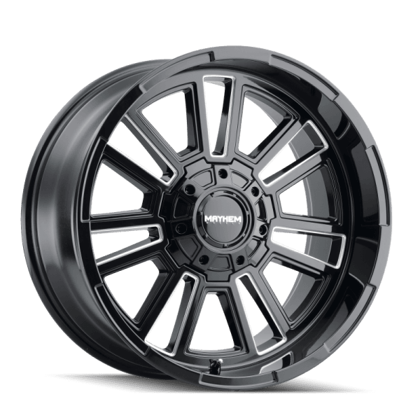 Mayhem 8115 Apollo 20x9 / 8x165.1 BP / 0mm Offset / 125.2mm Hub Black w/ Milled Spokes Wheel