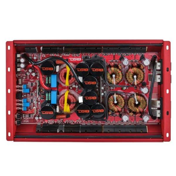 DS18 1-Channel Amp 9200 Burst/0.5ohm 5000/1ohm 3500/2ohm 2200/4ohm Watts RMS w/ Voltmeter Red