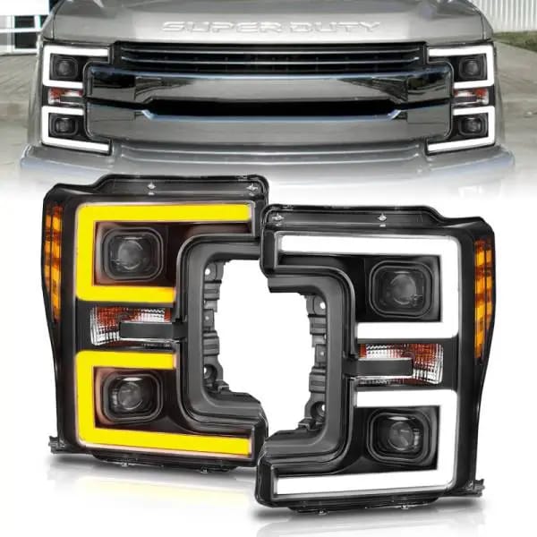 ANZO LED Headlights 17-18 Ford F-250 Super Duty Plank-Style L.E.D. Headlight Black (Pair) thumbnail 10