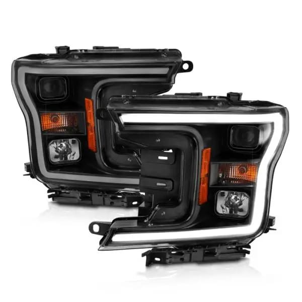 ANZO 2018-2019 Ford F-150 Projector Plank Style H.L. Black Amber (Without Switchback) thumbnail 2