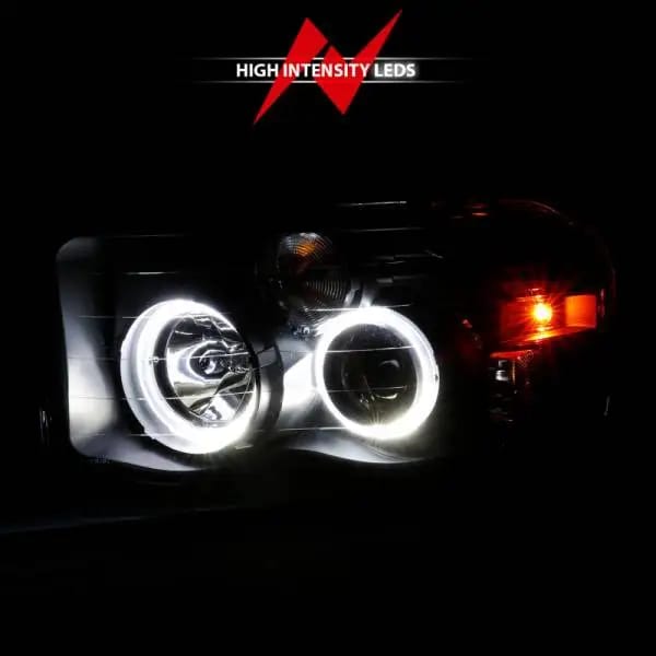 ANZO 2002-2005 Dodge Ram 1500 Projector Headlights w/ Halo Black Clear Amber thumbnail 13