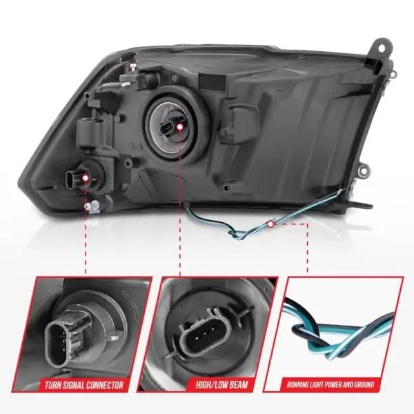 ANZO 2009-2018 Dodge Ram 1500/ 2500/ 3500 Crystal Headlights w/ Light Bar Chrome Housing thumbnail 5