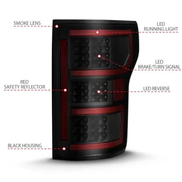 ANZO 18-19 Ford F-150 LED Taillight Black Housing Clear Lens Red Light Bar W/Sequential thumbnail 4