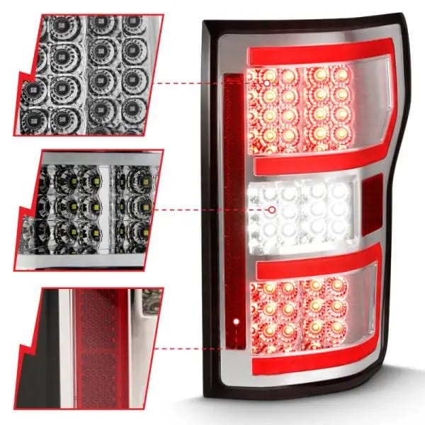 ANZO 2018-2019 Ford F-150 LED Taillight Chrome (Red Light Bar) (w/ Sequential) thumbnail 7