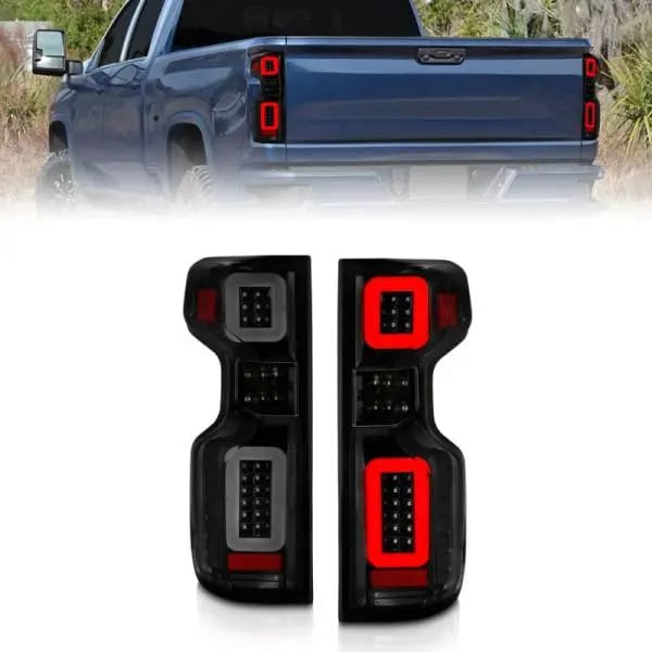 ANZO 19-21 Chevy Silverado Work Truck Full LED Taillights Blk Housing Smoke Lens G2 (w/C light Bars) thumbnail 2
