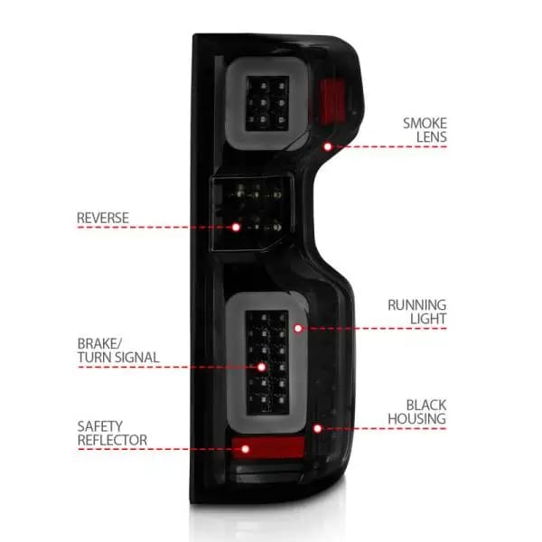 ANZO 19-21 Chevy Silverado Work Truck Full LED Taillights Blk Housing Smoke Lens G2 (w/C light Bars) thumbnail 8