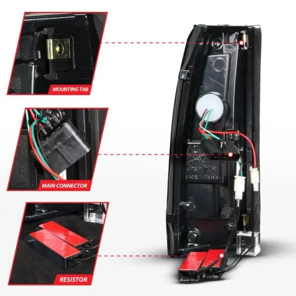 ANZO 88-99 Chevy/GMC C/K1500/2500/3500 Full LED Light Tube Taillights Black Housing Smoke Lens thumbnail 5