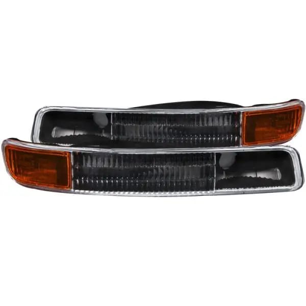 ANZO 1999-2006 GMC Sierra 1500 Euro Parking Lights Black w/ Amber Reflector thumbnail 2