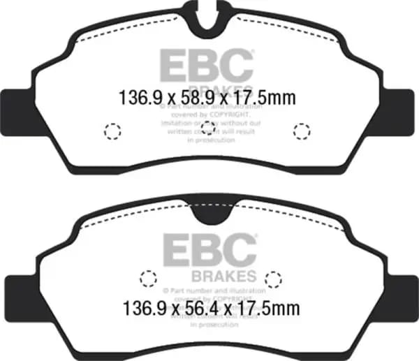 EBC 2015+ Ford Transit 150 SRW Yellowstuff Rear Brake Pads thumbnail 2