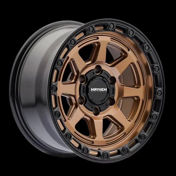 Mayhem 8306 Ridgeline 17x8.5 / 6x139.7 BP / 6mm Offset / 106.1mm Hub Satin Bronze/Black Lip Wheel
