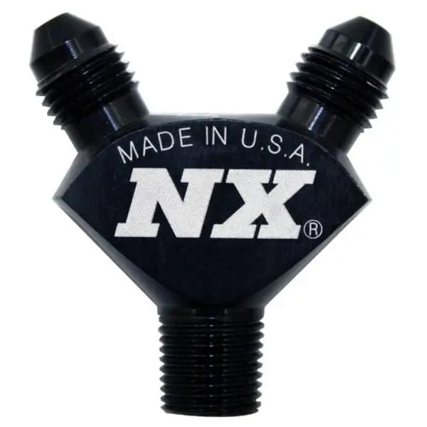 Nitrous Express 1/8NPT x 3AN x 3AN Billet Pure-Flo Y Fitting - Black thumbnail 2