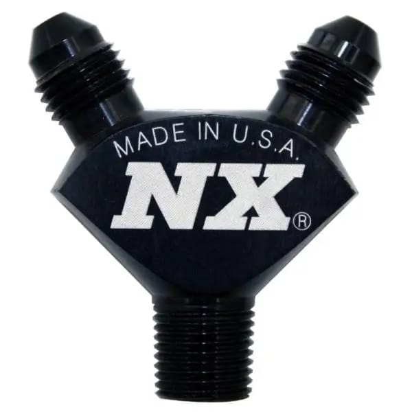 Nitrous Express 1/8NPT x 3AN x 3AN Billet Pure-Flo Y Fitting - Black thumbnail 3