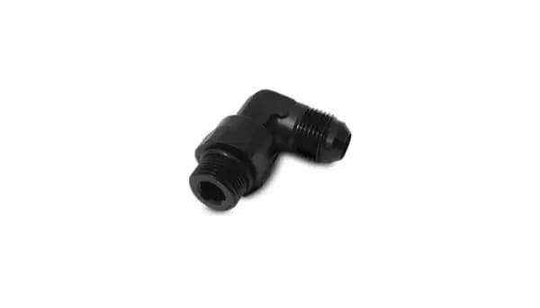 Vibrant -10AN Male Flare to Male -10AN ORB Swivel 90 Degree Adapter Fitting - Anodized Black thumbnail 2