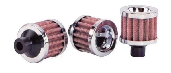 Vibrant Crankcase Breather Filter w/Chrome Cap 2 1/8in 55mm Cone ODx2 5/8in 68mm Tallx1/2in 12mm ID thumbnail 5