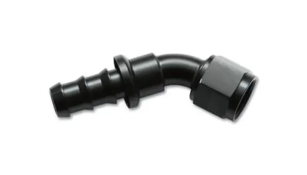 Vibrant -10AN Push-On 45 Deg Hose End Fitting - Aluminum thumbnail 2