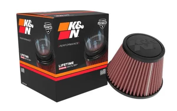 K&N Universal Clamp-on Air Filter 2in Flange ID 5-3/16in Base 3-1/2in Top 3-11/16in Height w/ Vent thumbnail 4