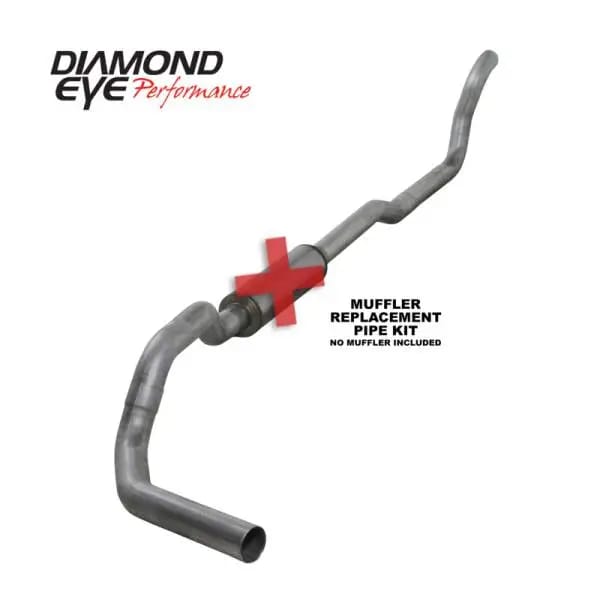 Diamond Eye KIT 4in TB MFLR RPLCMENT PIPE SGL AL: 2-WHEEL DRIVE ONLY 89-93 DODGE CUMMINS 5.9L thumbnail 2